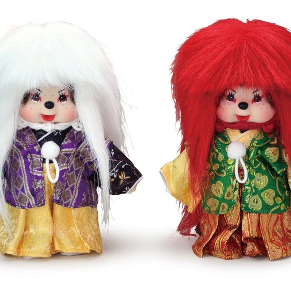 COPY - NWT  Authentic Limited Edition Monchhichi Kabuki Doll 8" (20 cm) . Red. - Picture 8 of 8